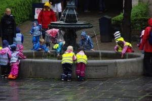 Children playing at Norwegian Folk Museum